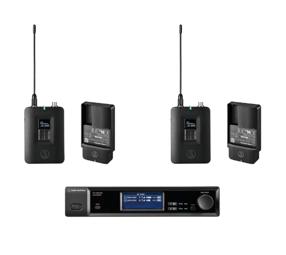 2-CHANNEL DUAL BODYPACK WIRELESS SYSTEM, NO LAPEL MICS - FREQ DF2: 470.125 TO 607.875 MHZ